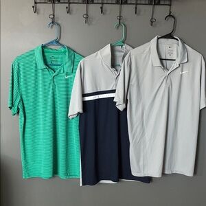 3 Nike Men's Golf Shirts - medium and large but fit similar